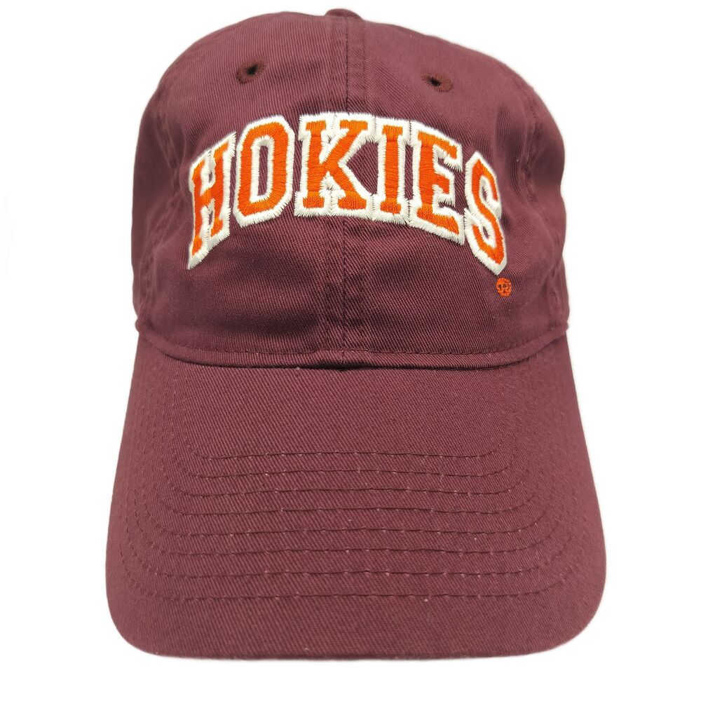 Virginia Tech Hokies Legacy Adjustable Baseball Cap Hat Maroon Orange NCAA